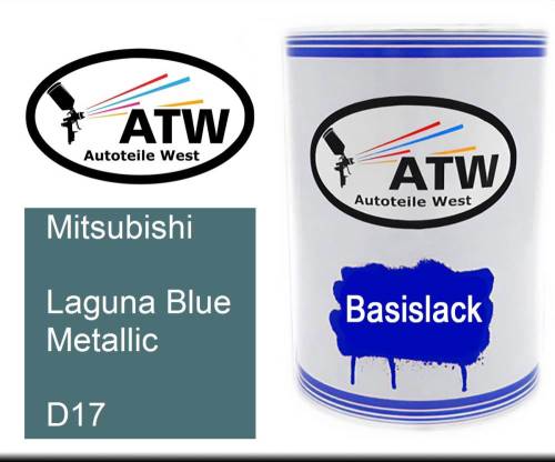 Mitsubishi, Laguna Blue Metallic, D17: 500ml Lackdose, von ATW Autoteile West.